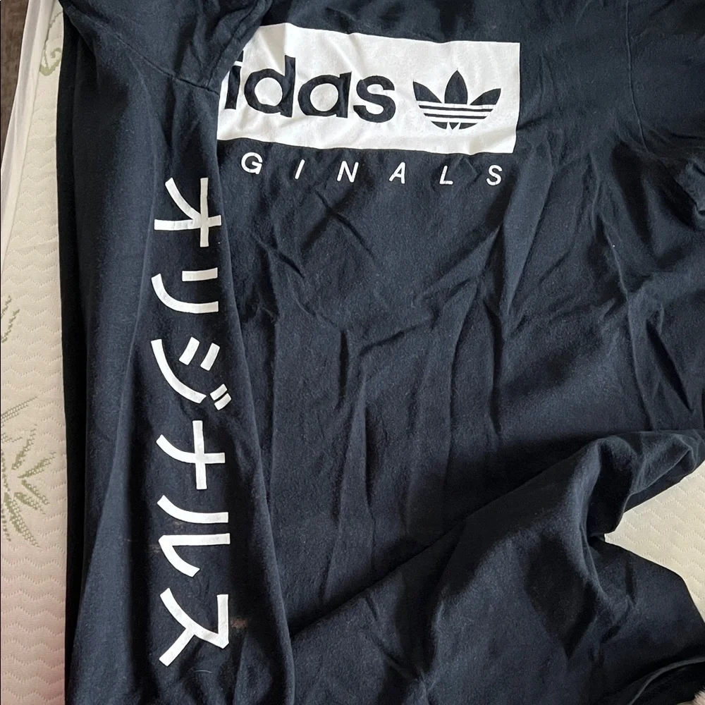 Adidas Originals Black Tee with White Accents - Picture 2 of 2